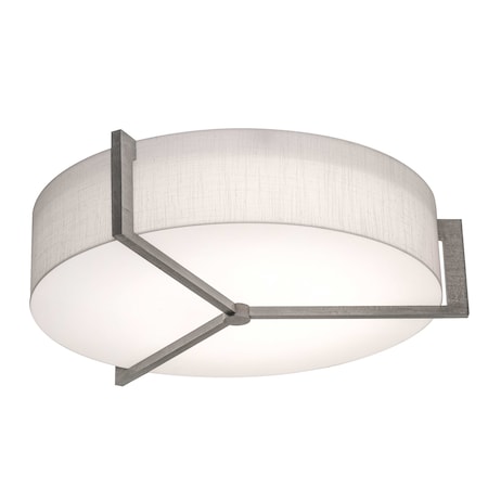 Afx Apex 15'' Flush Mount - Weathered Grey Finish - Linen White Shade APF1524MBWG-LW